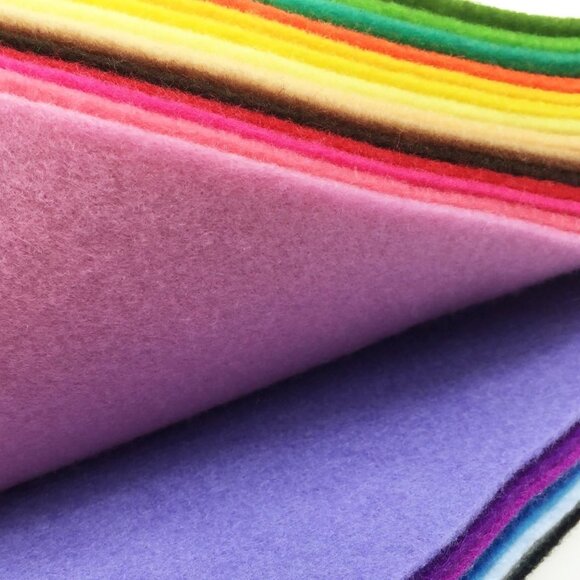 28pcs Assorted Color Craft Felt Sheets 12x8in 1.4mm Thick DIY Sewing & Craft Pro - Picture 5 of 8